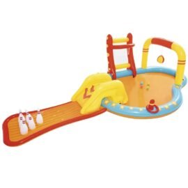 Inflatable Ocean Play Center – Backyard Toddler Kiddie Pool and Water Game Outdoor Set with Water Slide and Built-in Sprayer