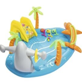 Inflatable Ocean Play Center – Backyard Toddler Kiddie Pool and Water Game Outdoor Set with Water Slide and Built-in Sprayer